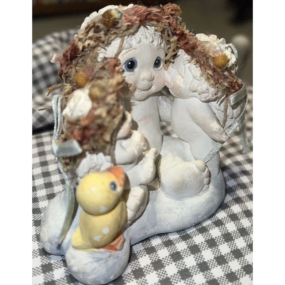 DREAMSICLES A Kiss For Momma Cherub Angel 2 Babies & Duckling Figure 1991